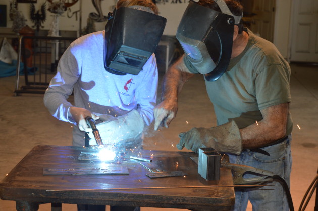 Connor Chancy Learns Welding From Larry Morts at Village Metalworks in Hahira