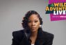Woman posing, Wild Adventures Live! banner.