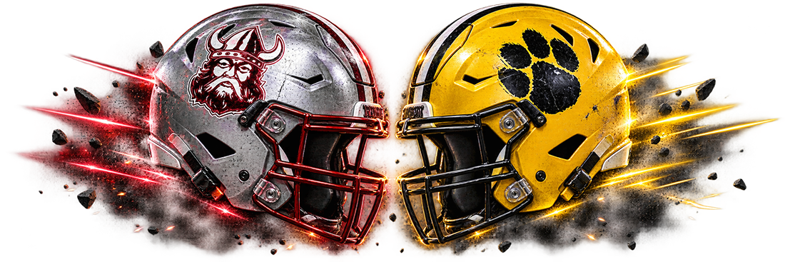 Lowndes Vikings and Valdosta Wildcats football rivalry graphic